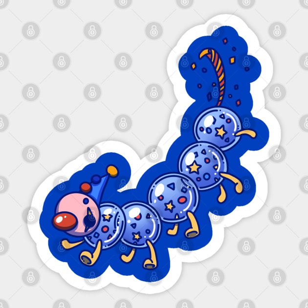 Clown Worm Sticker by The Toy Box